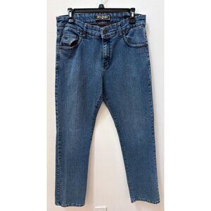 Jack Of Spades Mens High Roller Comfort Fit Straight Leg Jeans 33x32 Blue Denim